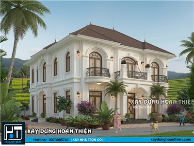 Chiêm ngưỡng mẫu thiết kế biệt thự tân cổ điển 2 tầng sang trọng, đẳng cấp